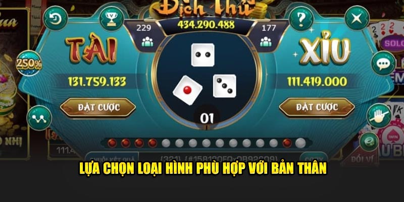 Lựa chọn loại hình phù hợp tại sảnh U888